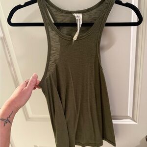 Free People Olive Green Tank Top